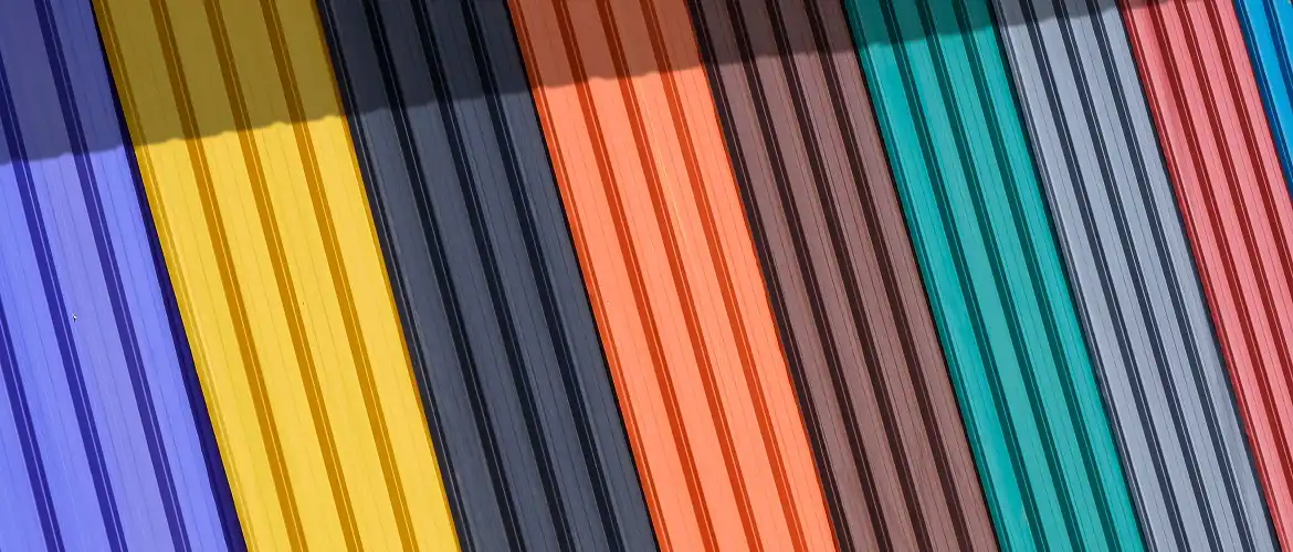 Motif diagonal de feuilles de tôle ondulée multicolore